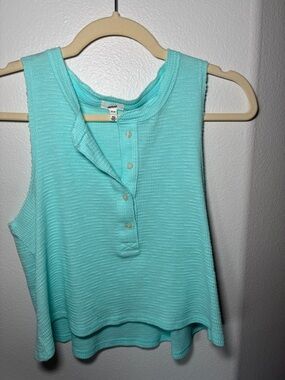 Aerie Sunspun Waffle Cropped Tank Top